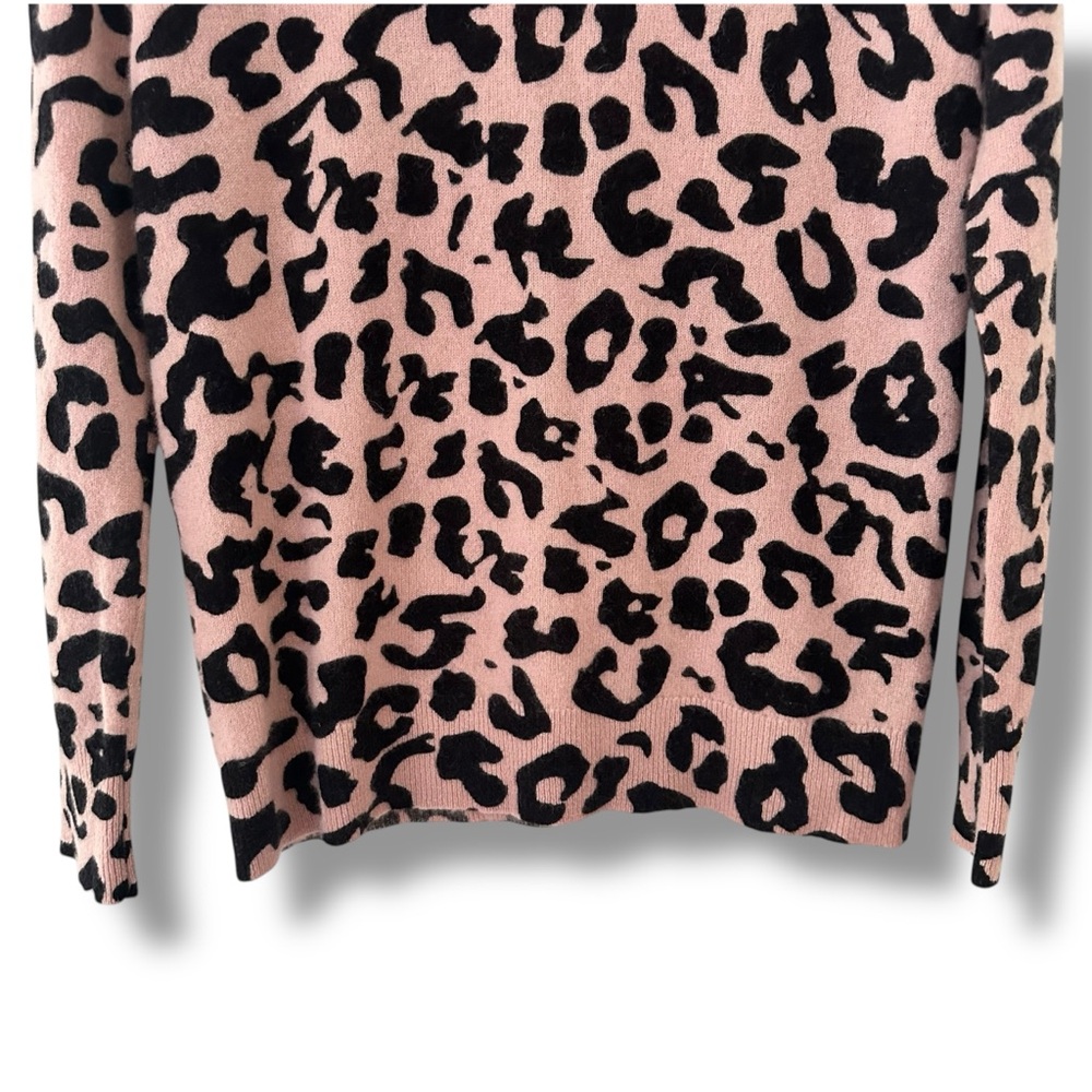 White+Warren Essentials Leopard Print Cashmere Cr… - image 4